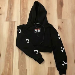 Badwood Hell Raiser Cropped Hoodie Size Small